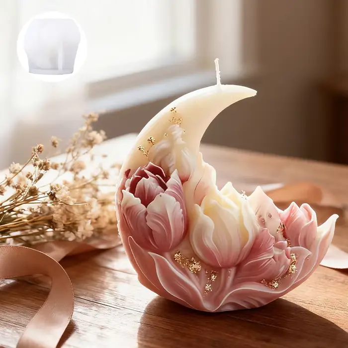 Moule à bougie tulipe lune