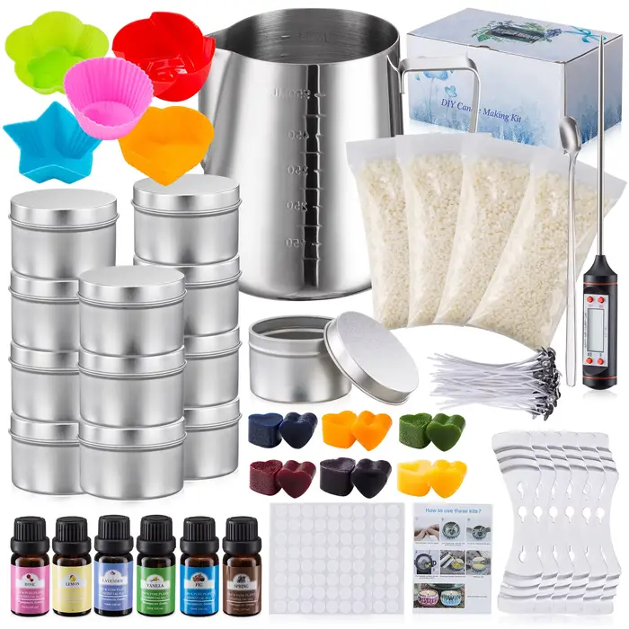 Kit de bougies bricolage en forme de haricot de soja