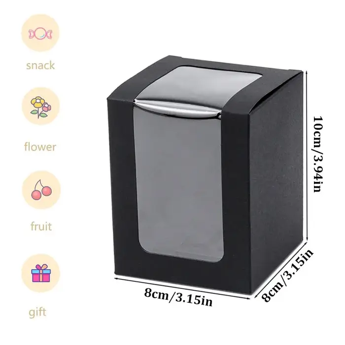 Boites d'aromatherapie transparentes pour emballage cadeau pour fetes mariages anniversaires et autres occasions speciales blanc chameau noir 5x5x5 cm 9x15cm 9x14cm