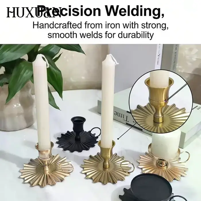Chandelier de style européen pour la Saint-Valentin, porte-bougie rétro à tête unique, support de bougie conique