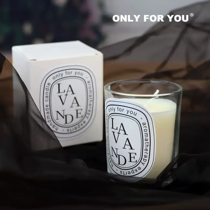 Bougie parfumée transparente en cire de soja et de noix de coco pour salon romantique et ambiance élégante à offrir pour diverses occasions