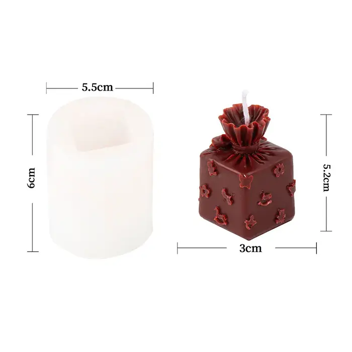 Moule en silicone pour bougie parfumée, boîte cadeau de Noël DIY, décoration de fondant, fabrication