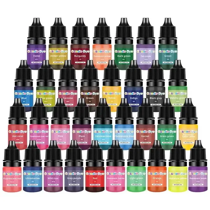 Pigments liquides d'aromathérapie Regina 36 couleurs pour création artisanale de bougies à la maison occassions spéciales ambiance personnalisée bien-être