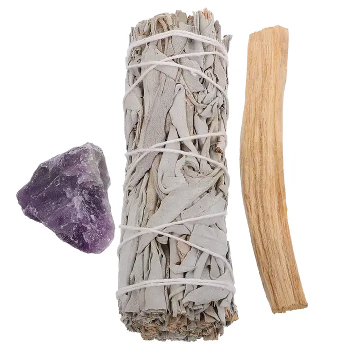 1 ensemble 1 ensemble paquet de taches aromathérapie parfum sauge sainte bâton en bois pour la médit