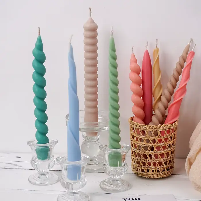 Nouveau moule à bougie conique longue spirale