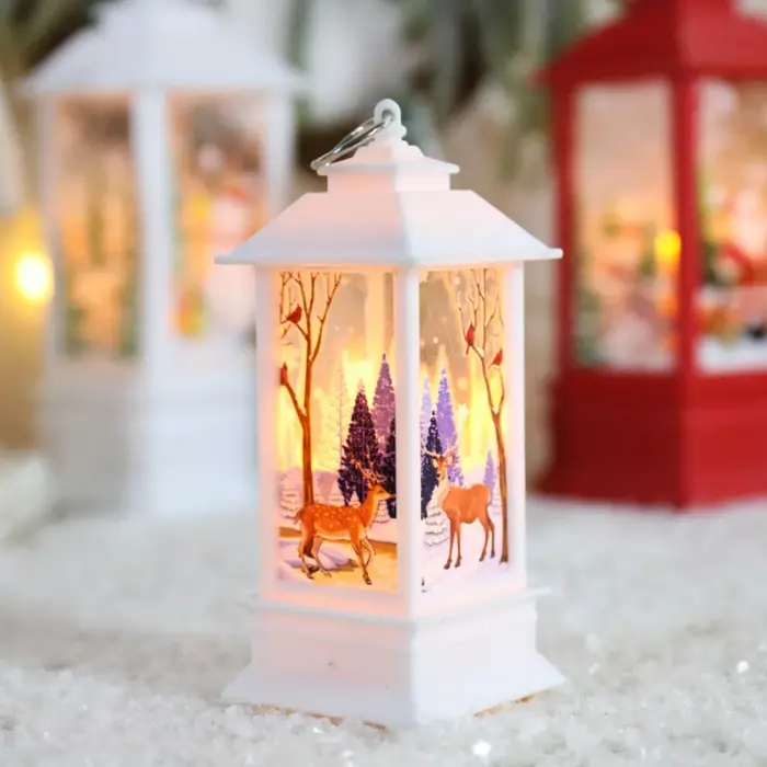 Lampe à vent de noël, petite lampe de Table à bougie, bonhomme de neige pour personnes âgées, décora