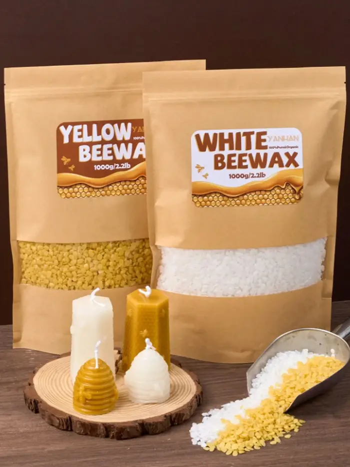 500g/1000g de cire d'abeille et de cire d'abeille virette pure et naturelle, pour la fabrication de 