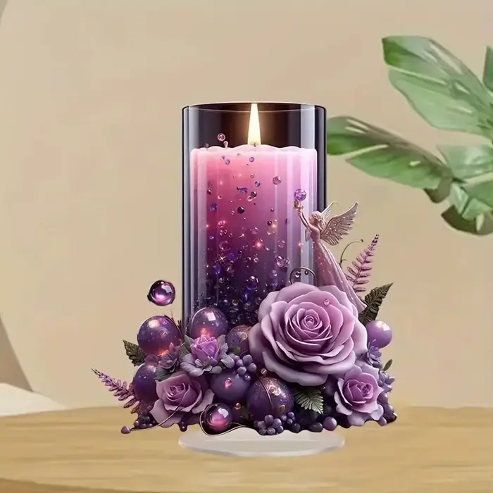 Bougie de prière polyvalente de couleur violette - Cadeau idéal pour les fêtes