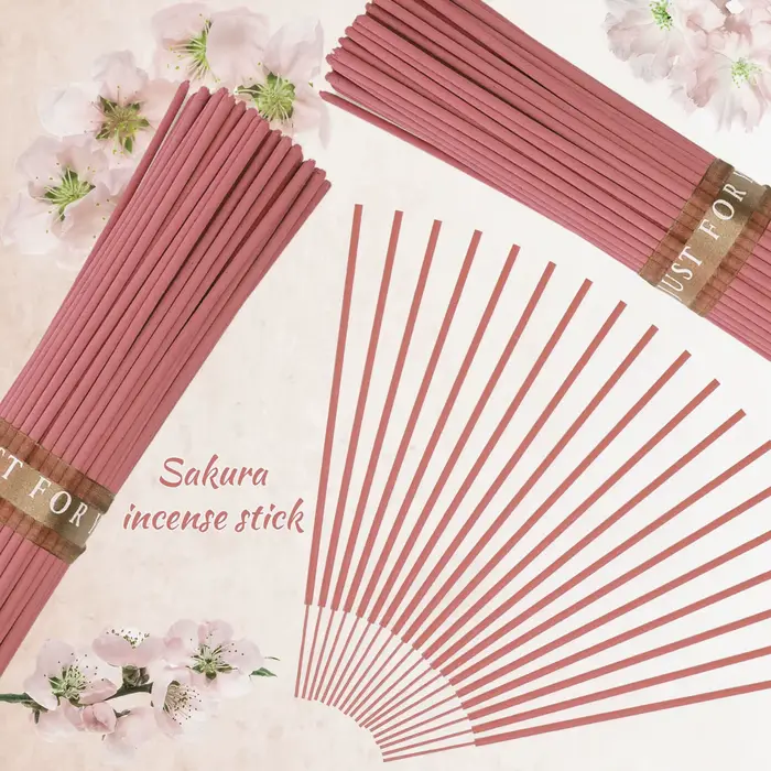 Bâtons parfumés naturels en fleurs de cerisier douces encens japonais bâton d'encens aromatique pour salon détente sophistiqué
