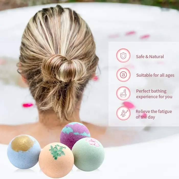 Ensemble cadeau de 8 boules de bain de 80g*8 avec sels de bain