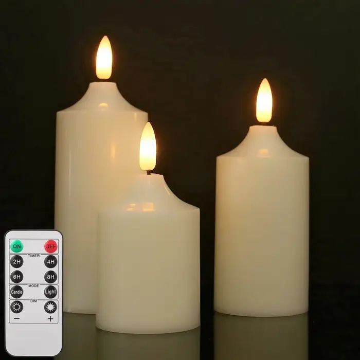 Bougie électrique LED étanche sans flamme avec télécommande, bougies chauffe-plat scintillantes, Hal