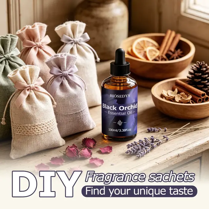 Huile Essentielle d'Orchidée Noire, Huile Parfumée Florale Riche pour Diffuseurs, Aromathérapie et Créations Parfumées DIY, Arôme Élégant