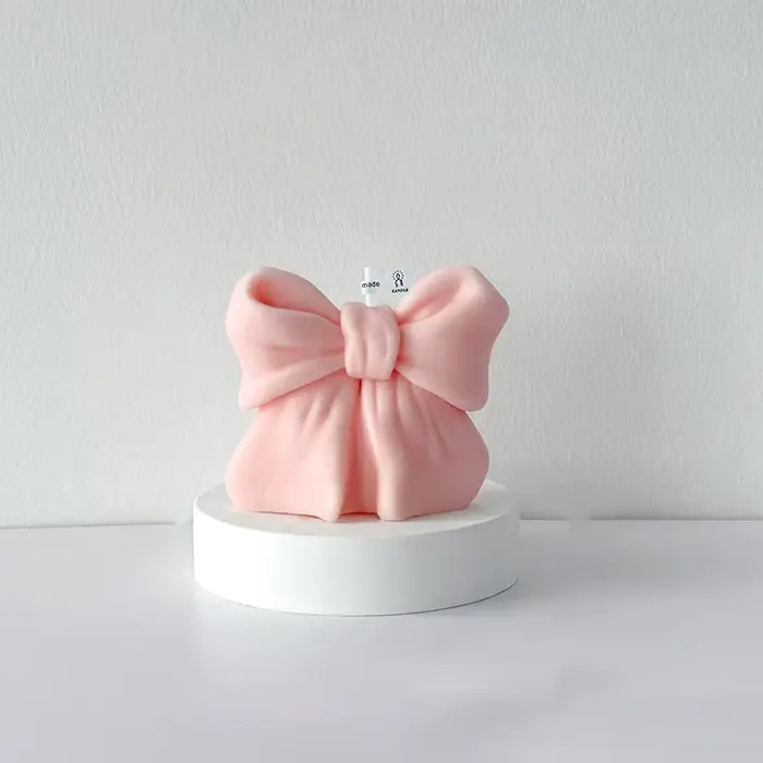 Bougie aromatique tridimensionnelle avec nœud papillon 3D, bougies parfumées d'aromathérapie, cadeau