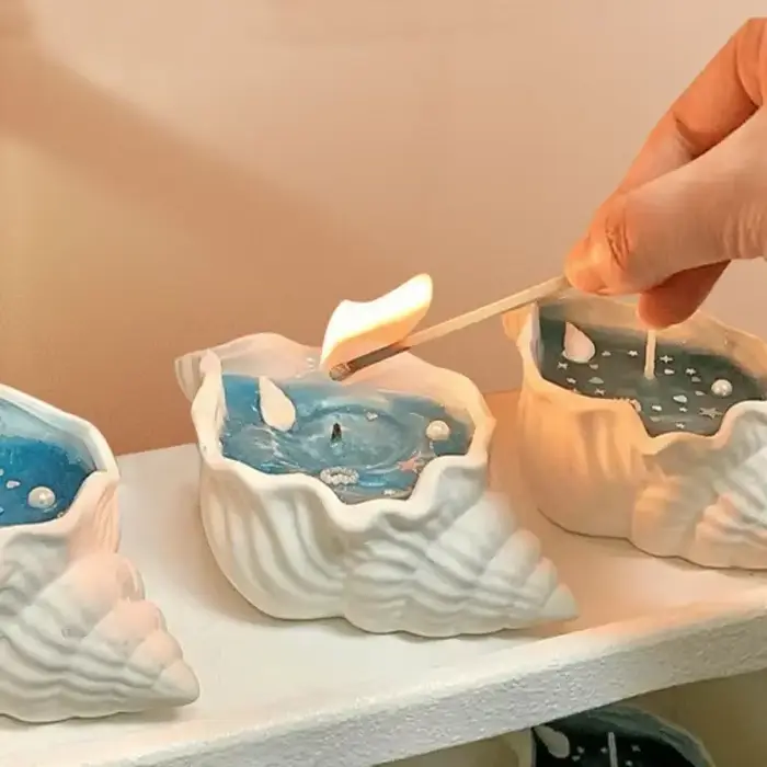 Bougie d'aromathérapie en coquillage de mer parfumée créative en coquillage d'étoile de mer bougies à remous faites à la main pour décoration de maison détente soirée romantique cadeau attentionné