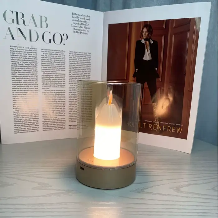 Lampe LED tactile Rechargeable à bougie, décoration de bureau, veilleuse d'ambiance confortable pour