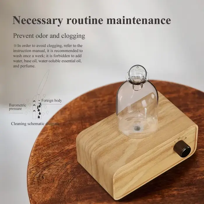 Diffuseur d'huiles essentielles rechargeable, diffuseur sans eau, nébulisation électrique, parfum pour la maison, le bureau, diffuseur d'arômes en bois et en verre