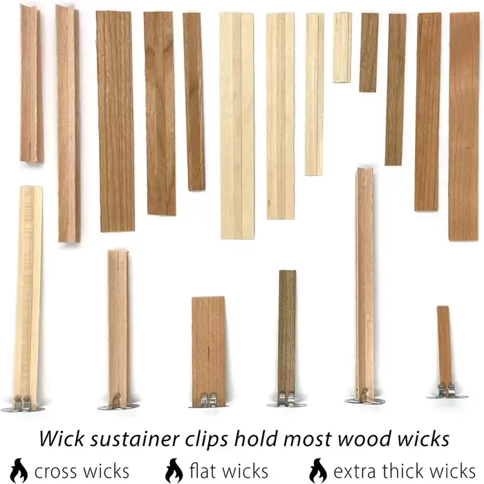 Support de mèche, base fixe de mèche de bougie à noyau en bois