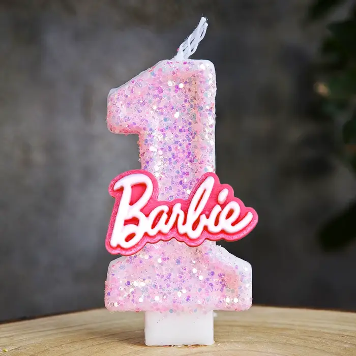 Barbiela – bougie numéro 0-9, paillettes roses et rouges, décorations de gâteau d'anniversaire pour filles, cadeaux de fête prénatale anniversaire