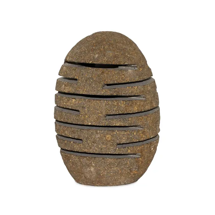 Natural Riverstone Candle Holder - Standing Stone Cut  (10x13x22cm)