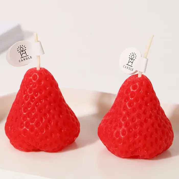 Bougie artisanale à l'arôme de fraise