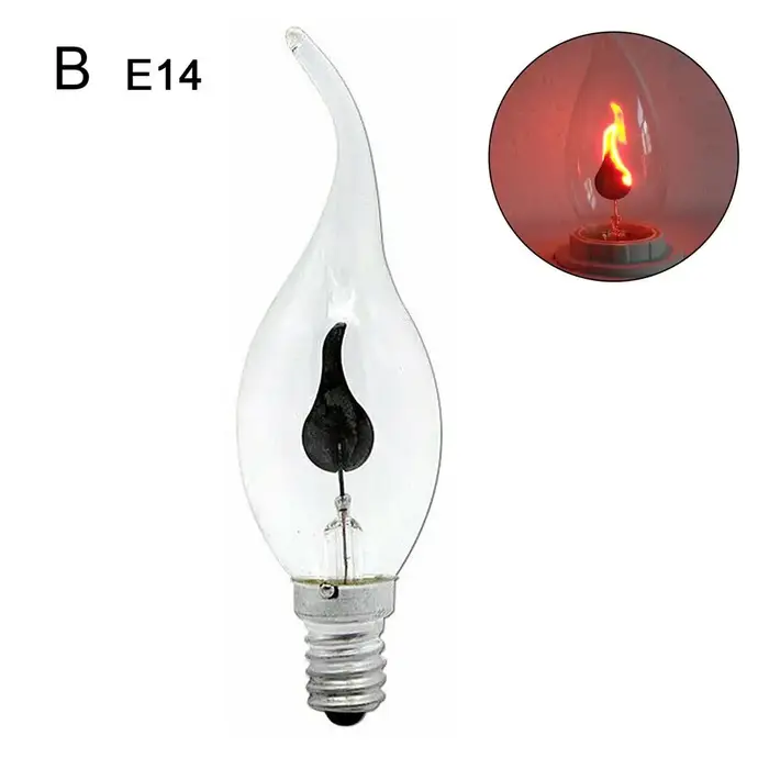 Ampoule de bougie à effet de flamme LED, éclairage de feu d'émulation Edison, décoration d'intérieur
