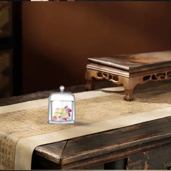 Élégant porte-bougie en verre cloche, décoration raffinée pour la maison